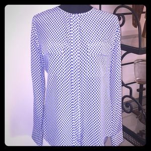 Equipment Blue/white silk blouse size S